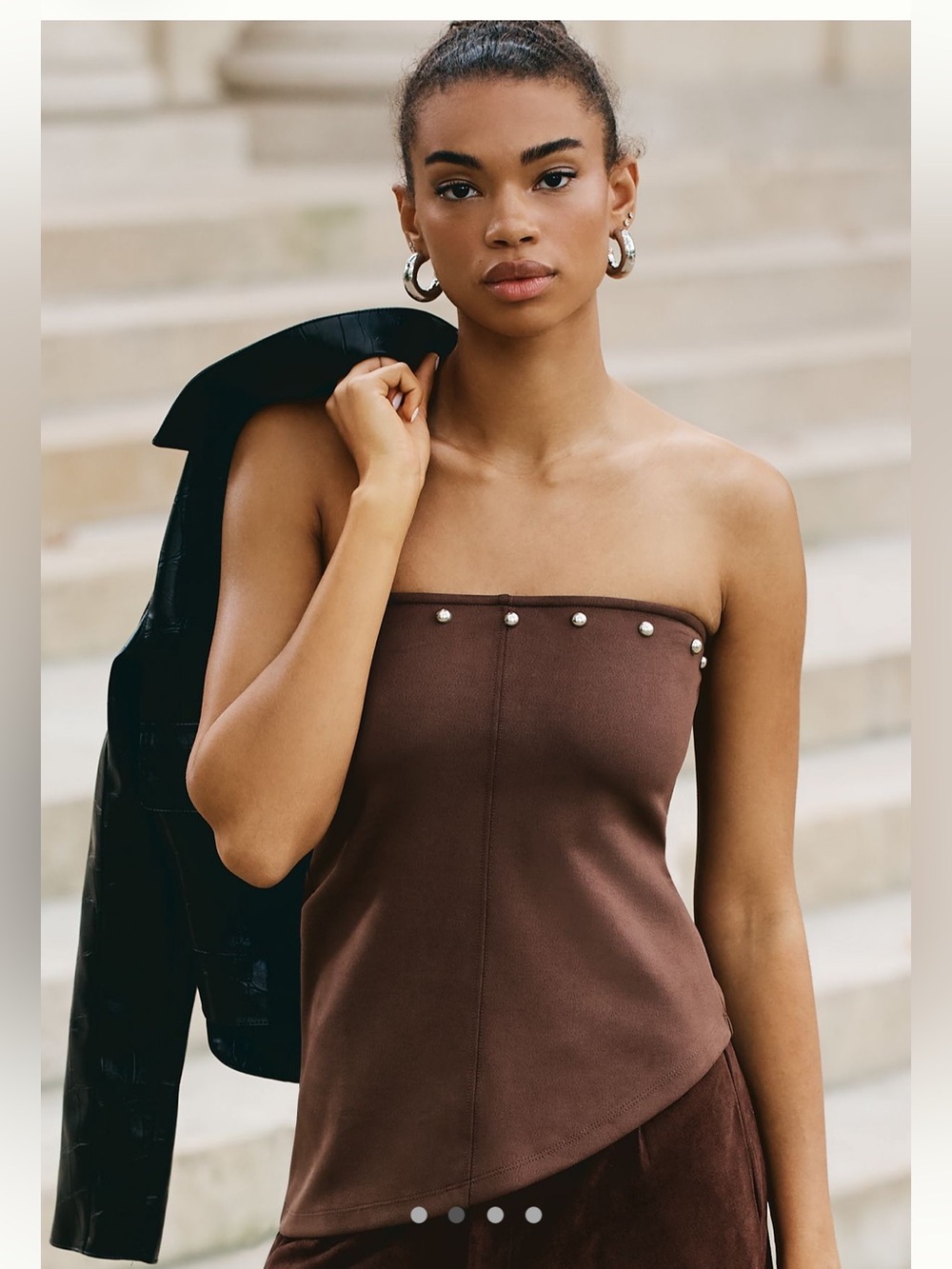 NWT Anthropologie Faux-Suede Asymmetrical Tube Top